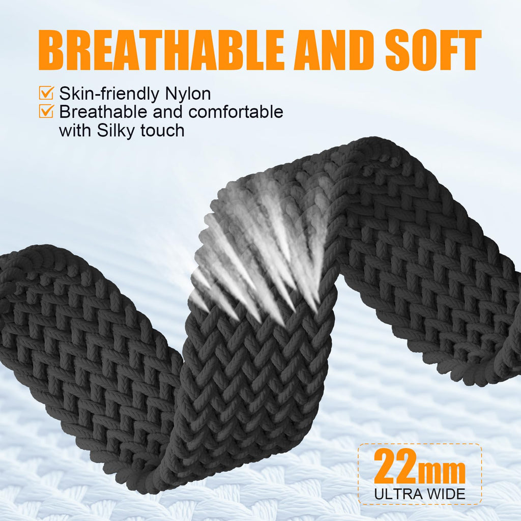 Magnetic Braided Stretchy Loop - Compatible with Apple Watch Band Women Men | 42mm 46mm 40mm 41mm 44mm 45mm 38mm 49mm Sport Solo Loop,Elastic Fabric Nylon Strap for iWatch 12 11 10 9 8 7 6 5 4 3 SE Ultra