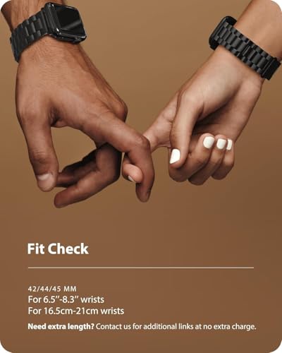Fullmosa Metal Band with Case for Apple Watch 45/44/42/46/49/41/40/38mm | Fits iWatch Series 11 10 9 8 7 6 5 4 SE 3 2 1, Ultra4/3/2/1,Stainless Steel Strap for Men Women Professional Office Black