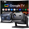 Aurzen BOOM mini Google TV Outdoor Smart Projector with 20W Dolby Audio | 4K Supported Movie Projector with WiFi and Bluetooth, Voice Control, 500 ISO, Real-Time Focus for Bedroom/Backyard, Black