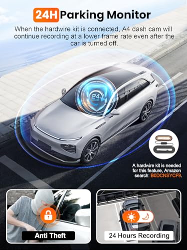 Affver 4K+2.5K Dash Cam Front and Rear, Built-in 5G WiFi 6 GPS Dual Dashcam | 64GB Card Included, 3.59" IPS Screen, APP Control, G-Sensor, Loop Recording, 24H Parking Mode, Night Vision, Car Dash Camera