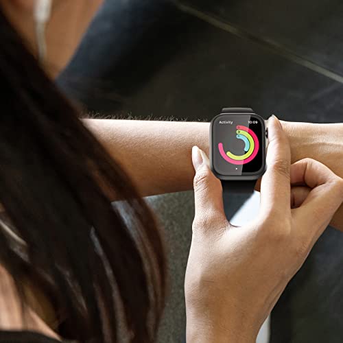 JZK Case with Screen Protector for Apple Watch SE3 Series 6/5/4 40mm,Clear | 2 Pack,for Apple Watch 40mm Cover with Tempered Glass,HD,Slim Guard Bumper,Hard PC Protective Cover for iWatch 6/5/4/SE 40mm