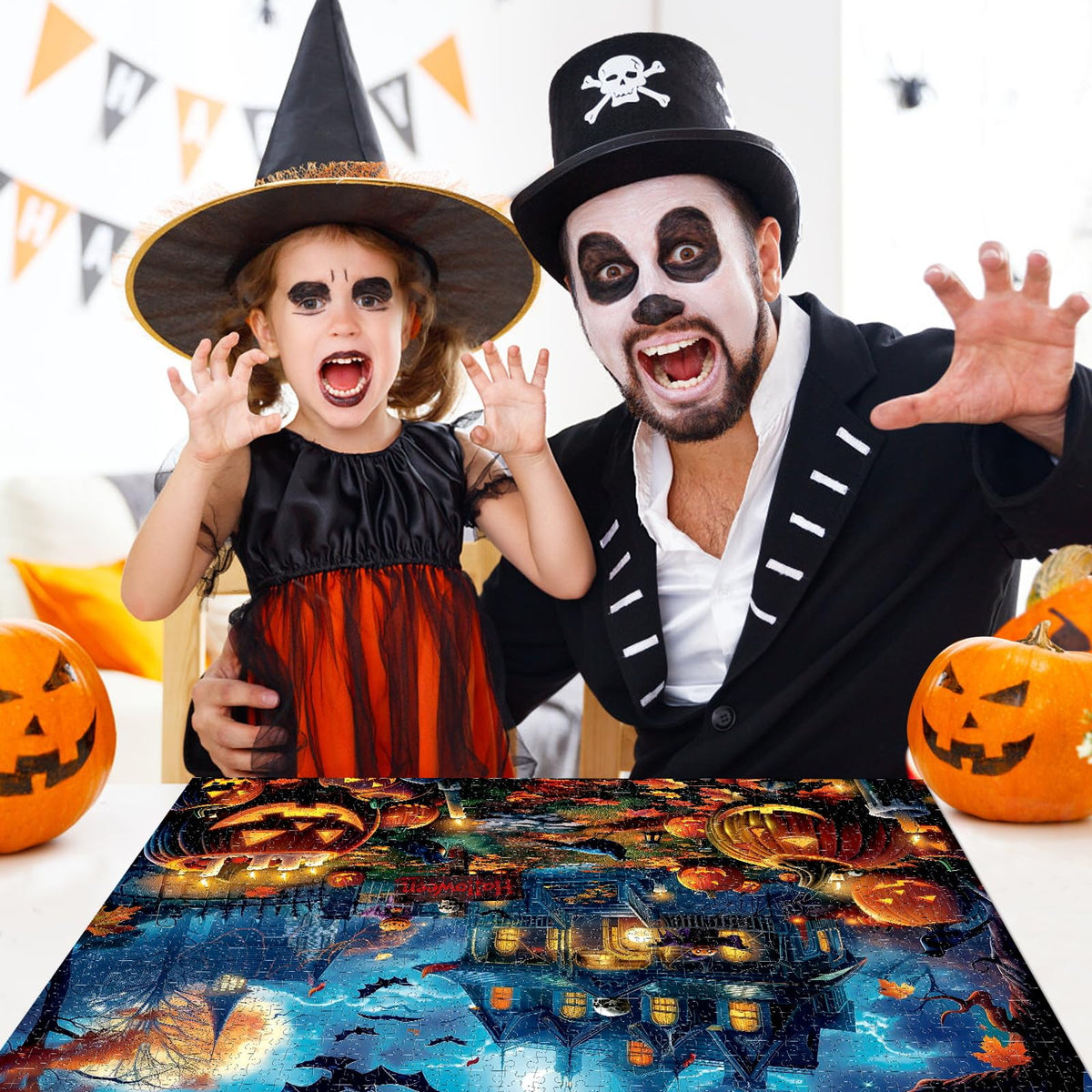 Nattork Jigsaw Puzzle 1000 Pieces for Adults, Halloween Haunted House,Challenging Adult Puzzles for Halloween Decor & Gift