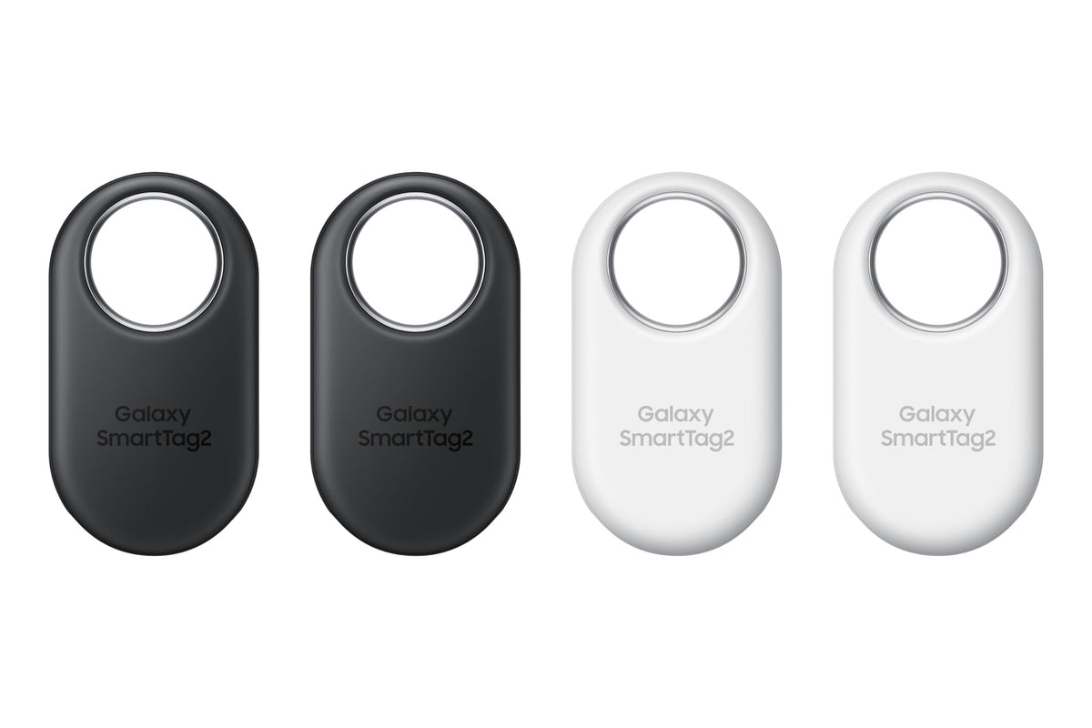 Samsung SmartTag2 (2023) Bluetooth + UWB, IP67 Water and Dust Resistant, Findable via App, 1.5 Year Battery Life (4-Pack) - Black/White (Global Edition, No US Warranty)