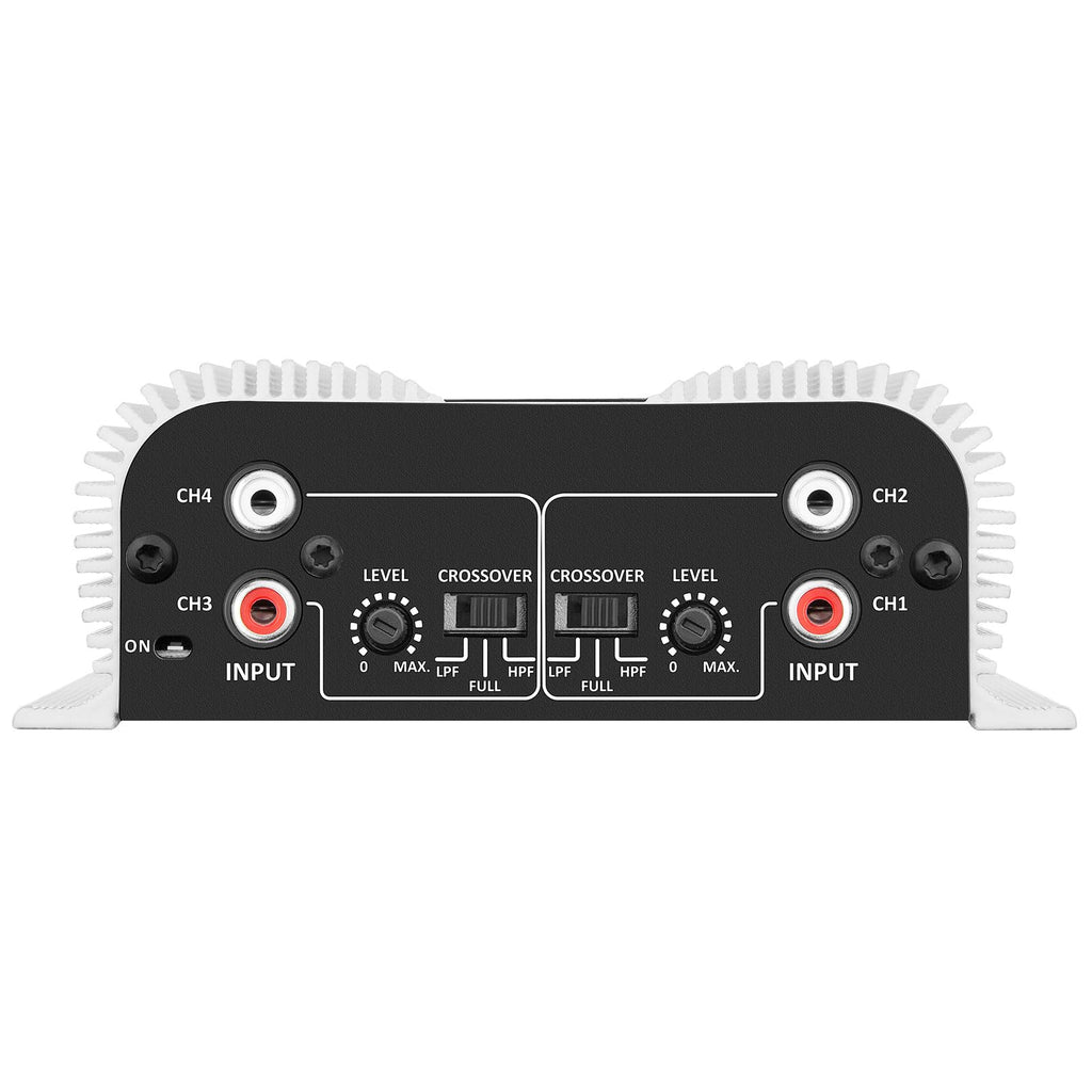 Taramps TS 400x4 400 watts RMS 4 Channels Full Range Car Audio Amplifier, 2 Bridged Channels, RCA Input Class D, Output Power, Multichannel Amplifier System, Small - TS400X4