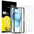 NEW'C for iPhone 16, iPhone 15 Screen Protector Installation Tool Included | 3 Pack, only for iPhone 16/15 6.1", not compatible with iPhone 16 Plus/16 Pro/16 Pro Max/15 Plus/15 Pro/15 Pro Max
