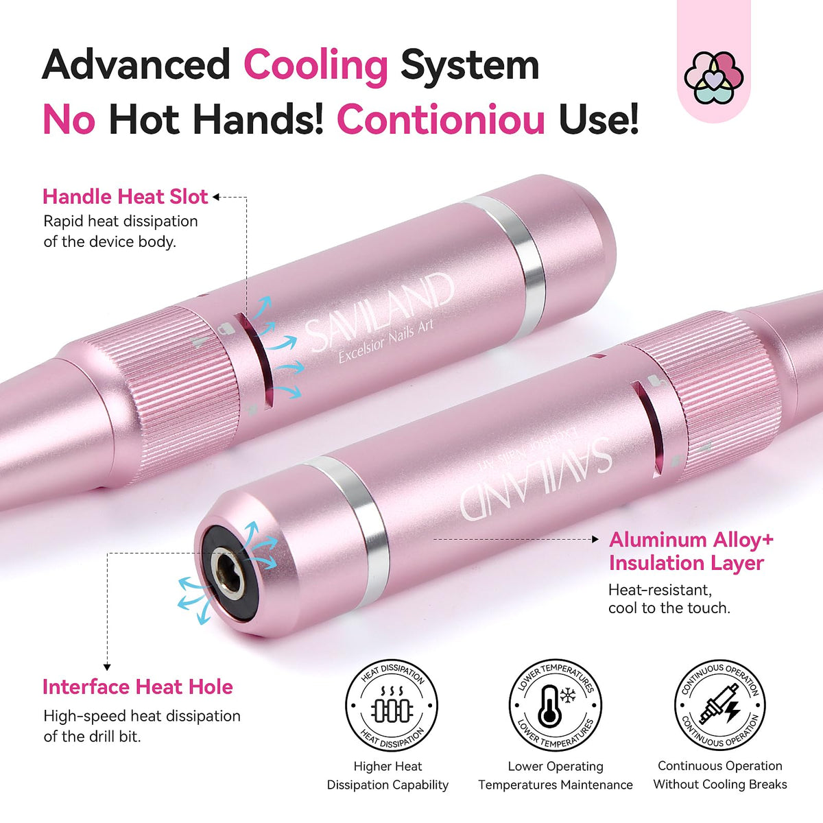 SAVILAND Nail Drill Professional 40000 RPM Cordless for Thick Acrylic Nails