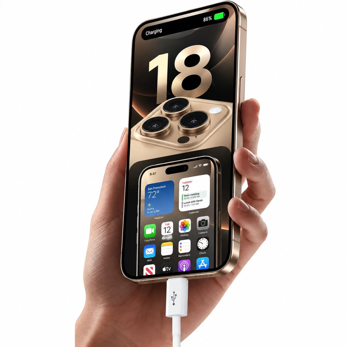 Car Carplay Cable for iPhone 18/17/16/15, USB A to USB C Cable for iPhone Duo(Fold),18/17/16/15 Pro Max,17E/16E/Plus Air, iPad 10th/11 Gen,iPad Pro 12.9,Air 5th/4th Charger Cord,Car Charging Cable