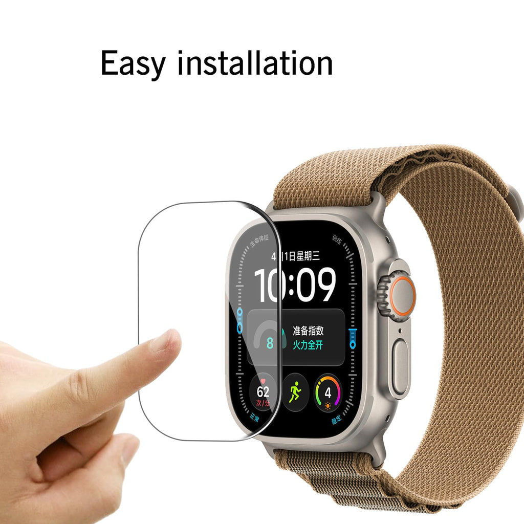 Ailun 3 Pack Screen Protector for Apple Watch Ultra 4/3/2/Ultra [Clear] | 49mm, Tempered Glass Film, Anti-Scratch, High Definition, Touch Sensitive