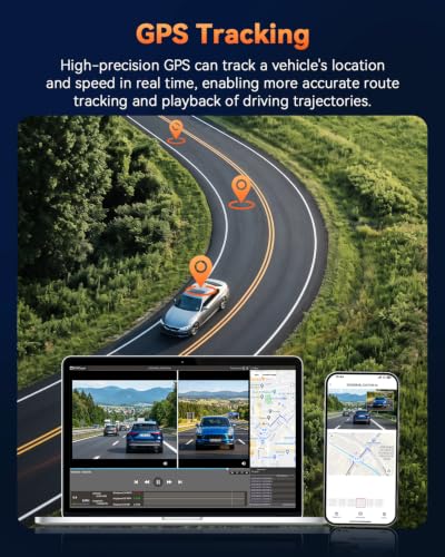 4K+4K Dual Dash Cam Front and Rear, Free 128GB Card, Starlight Night Vision | Dual-Channel Recording, 5.8GHz WiFi, 20MB/s Download Speed, GPS, 3" IPS Screen, Collision Sensor, 24H Parking Mode