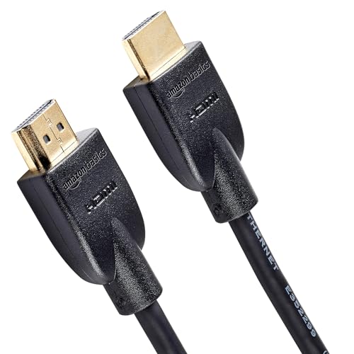 Amazon Basics HDMI Cable, 3ft, 4K@60Hz, High-Speed HDMI 2.0 Cord, 18Gbps, 2160p, 48 bit, Compatible with TV/PS5/Xbox/Roku, Black