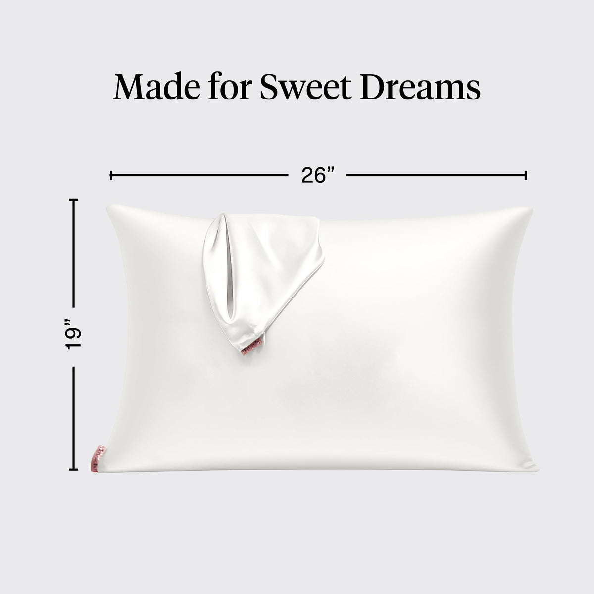 Kitsch Satin Pillowcase with Zipper - Standard Size, Ivory | Softer Than Silk Pillow Cases, Smooth Cooling Satin Pillow Case for Hair and Skin, Wrinkle-Free, Machine Washable