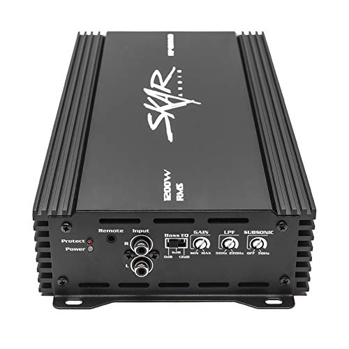 Skar Audio RP-1200.1D Monoblock Class D MOSFET Amplifier with Remote Subwoofer Level Control, 1200W