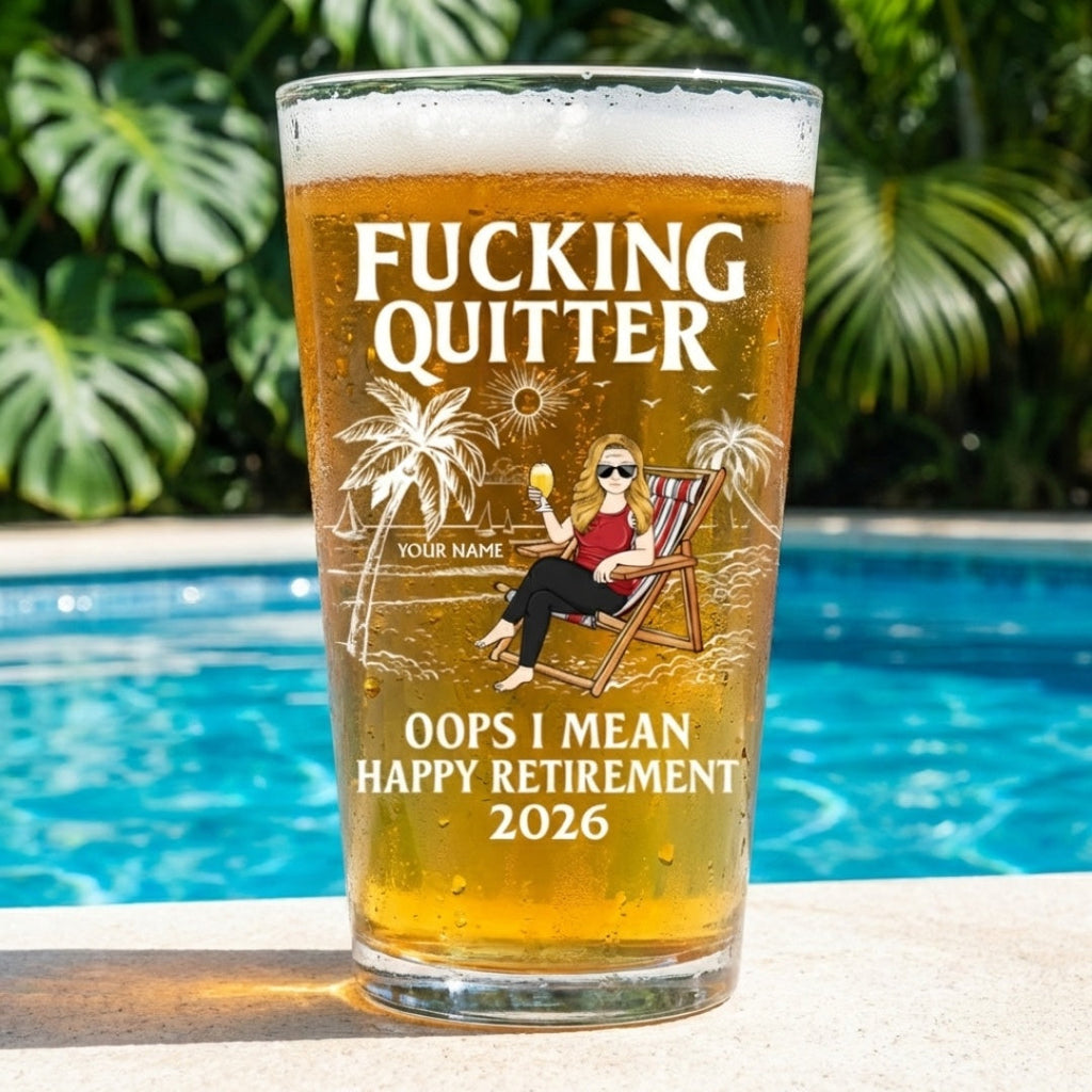 Oops I Mean Happy Retirement - Personalized Custom Beer Glass