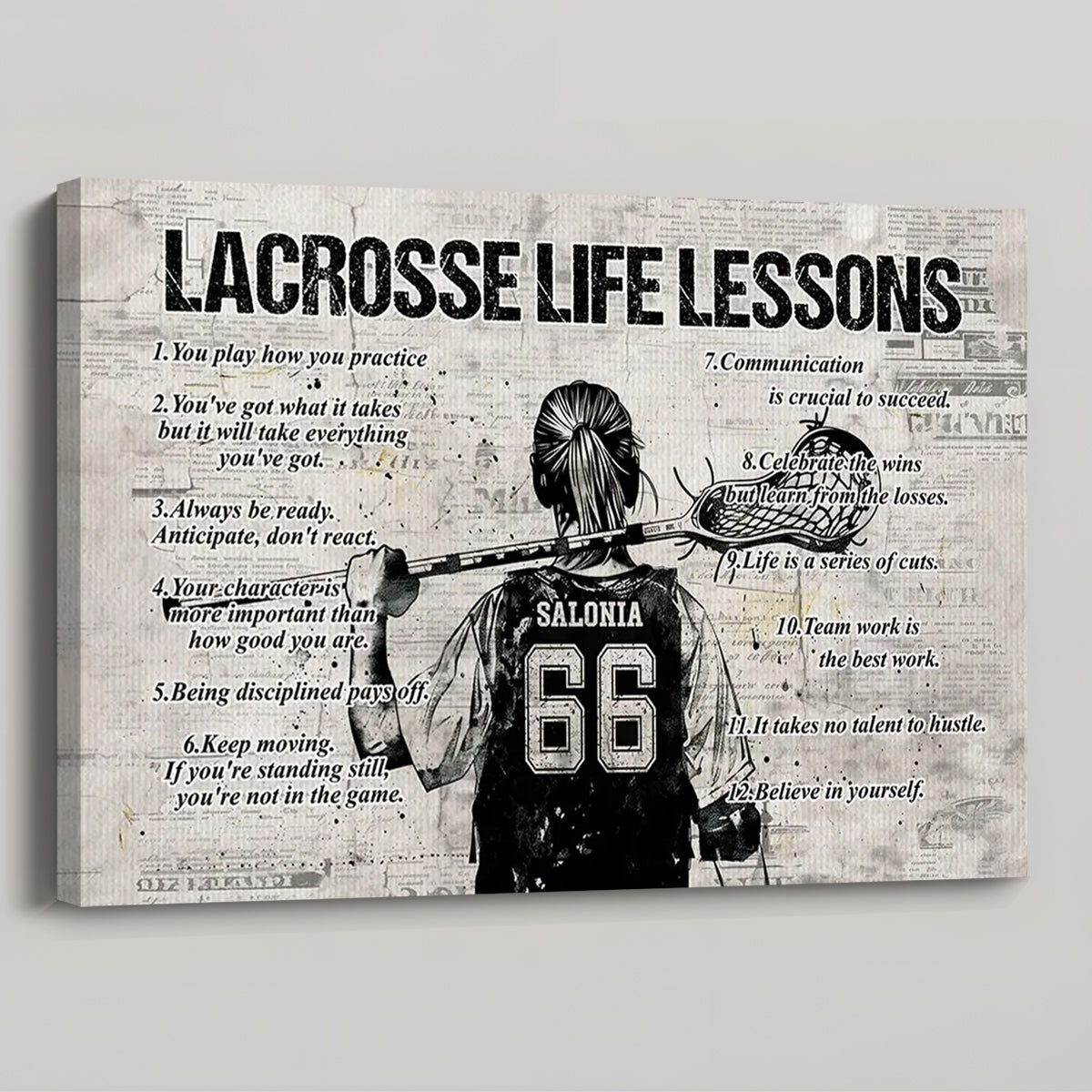 Personalized Lacrosse Life Lessons Poster / Canvas - Custom Gift For Lacrosse Lovers