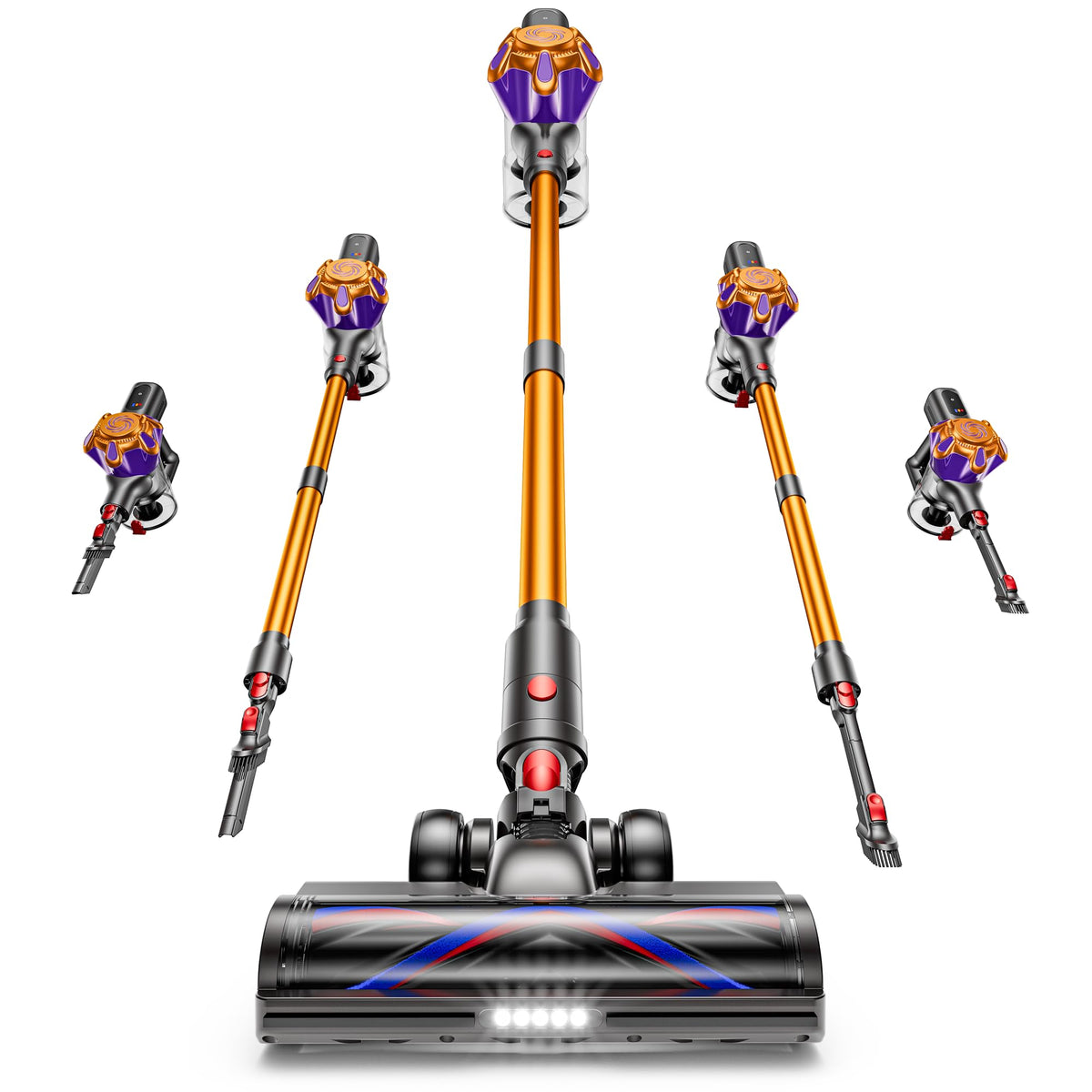 Zulyxio Cordless Vacuum Cleaner, 580W 50Kpa Powerful Stick Vacuum with 65 Mins Runtime,Anti-Tangle, Self-Standing, Rechargeable,Lightweight Vacuum Cleaners for Home Hardwood Floor Carpet Pet