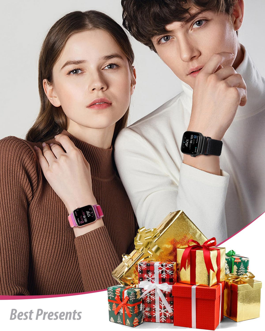 Nylon Loop Sport Band Compatible with Apple Watch Bands 44mm 45mm 46mm 49mm 42mm for Women Men, iWatch Wrist Straps for Ultra 4 3 2, Se, Series 12 11 10 9 8 7, Breathable, Soft Band Ideal for Outdoor