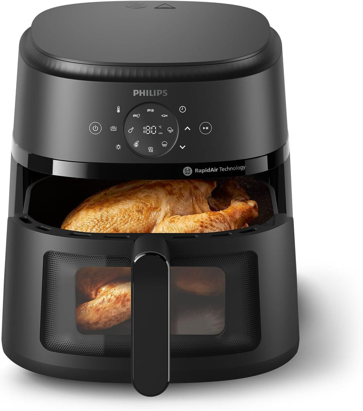 Philips Air Fryer 2000 Series Single basket 6.2L with Viewing Window | 13 Ways to Cook – large 6.2L airfryer, RapidAir technology, 90% less fat, Touchscreen, Easy to clean (NA230/09)