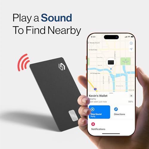 SPOTMINDERS Apple MFi Certified Wallet Tracker PRO Works with Apple Find My IP68 Rechargeable Tracking Card for Wallet Luggage Passport 0.07in Slim Credit Card Design Item Finder