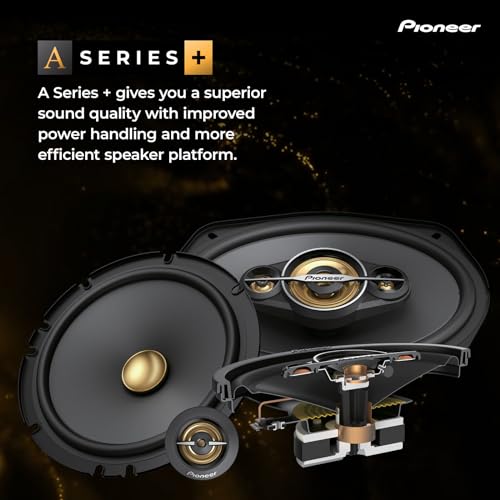 Pioneer A-Series Plus TS-A1681F 6.5" 4-Way Coaxial Car Speakers 350W Max | Ideal Factory Upgrade, Balanced Sound + Smooth Treble, Enhanced Bass, Installation Adaptors Included