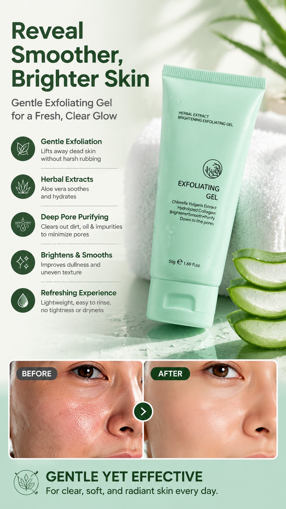🥳2026 HOT SALE🥳💞50K+ SOLD!💥👵🌸 Herbal Extract Brightening Exfoliating Gel