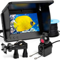 Underwater Fishing Camera, 5-Inch IPS Screen, 98 ft Cable | 12 infrared LEDs, IP68-rated camera and 8000mAh rechargeable battery for ice fishing, lakes, docks and boats