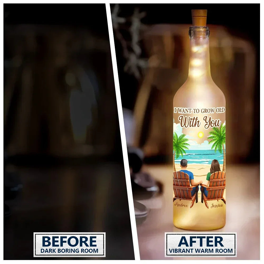 You & Me We Got This When I Tell You - Personalized Custom Back Sitting Couple Bottle Light