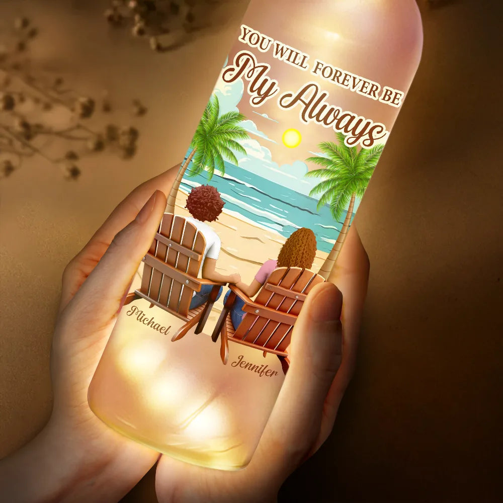 You & Me We Got This When I Tell You - Personalized Custom Back Sitting Couple Bottle Light