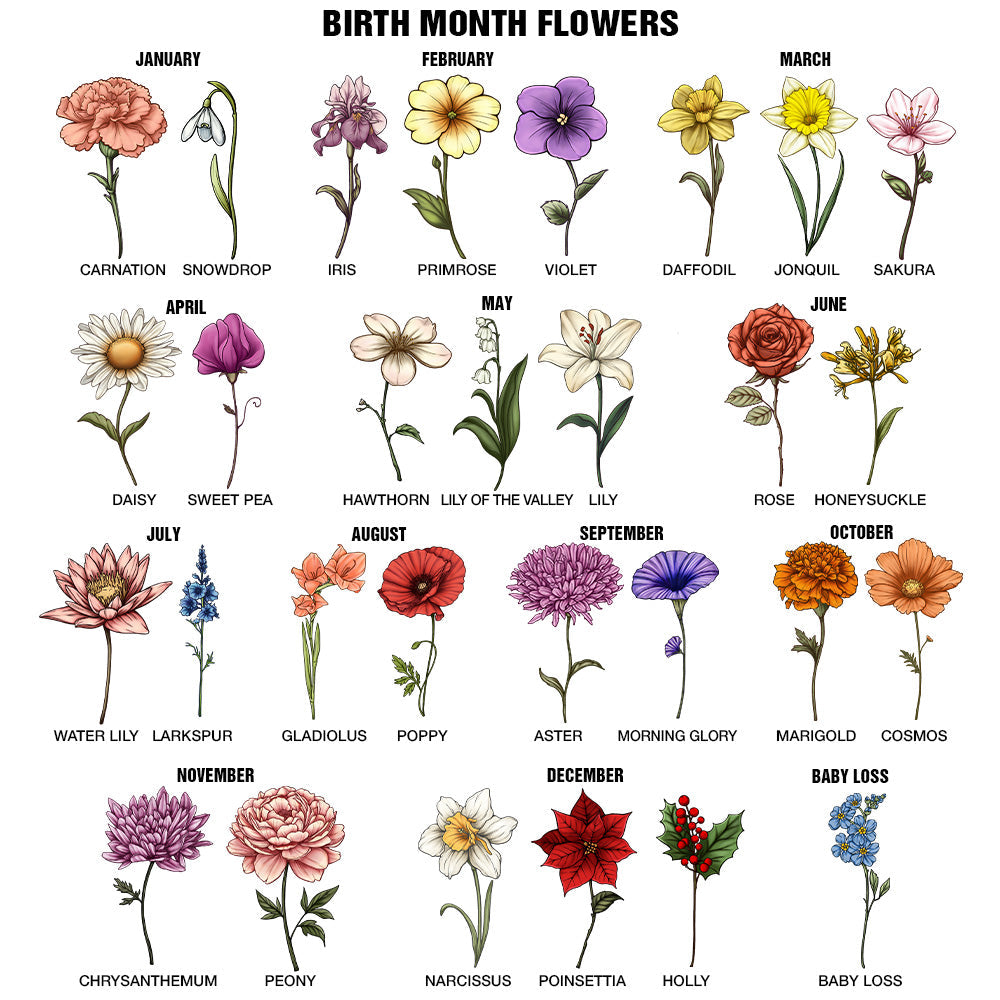Personalized Birth Flower Light: "Grow Old Friends" Gift for Besties