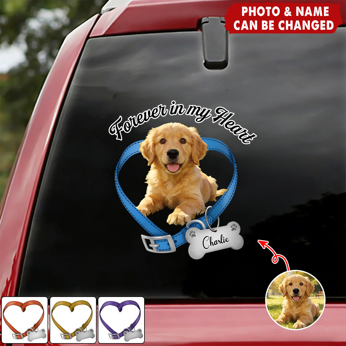 Forever In My Heart - Custom Photo Memorial Car Window Sticker