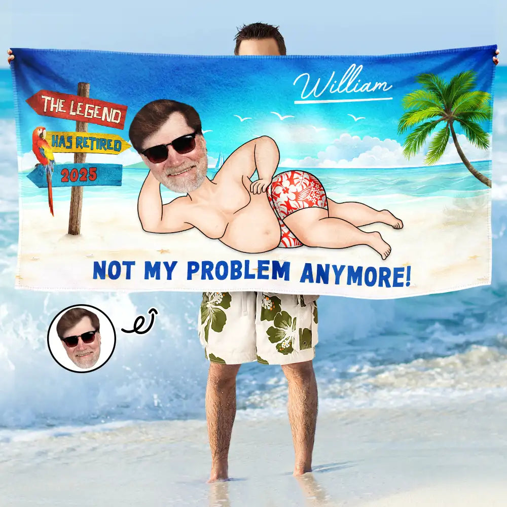 The Legend Has Retired - Personalized Beach Towel