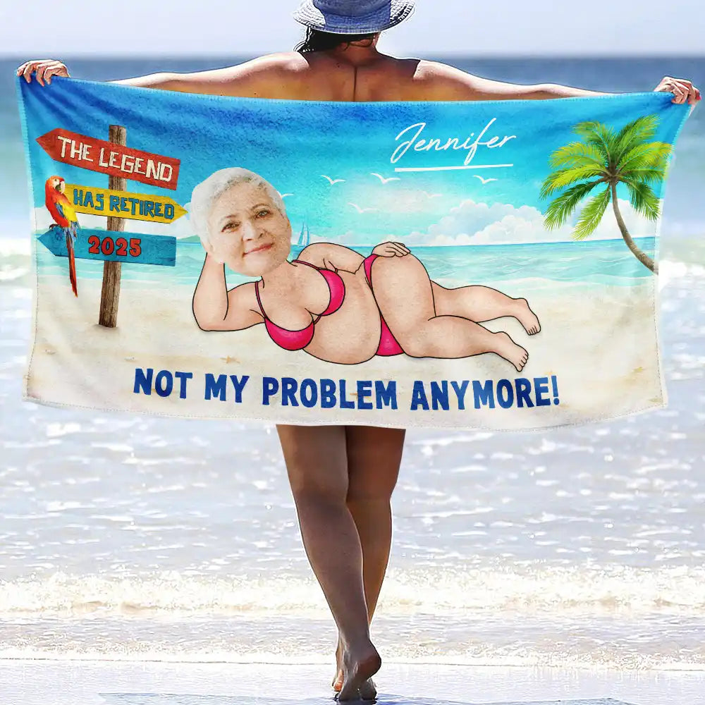 The Legend Has Retired - Personalized Beach Towel