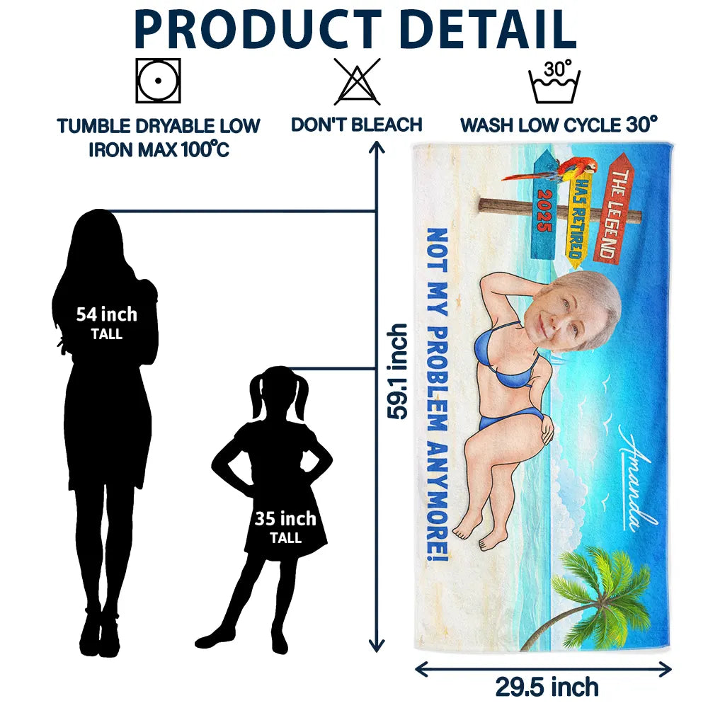 The Legend Has Retired - Personalized Beach Towel