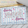 "Dorm Sweet Dorm" Personalized Doormat - Custom Roommate Welcome Mat