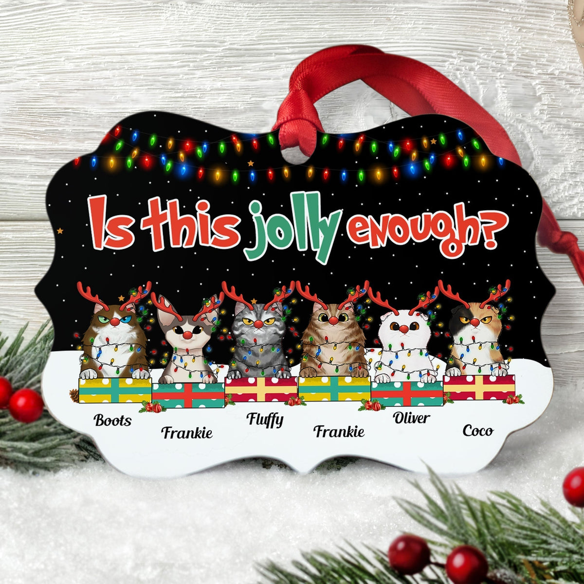 Custom Cat Christmas Ornament: Is This Jolly Enough? Festive Gift for Cat Lovers