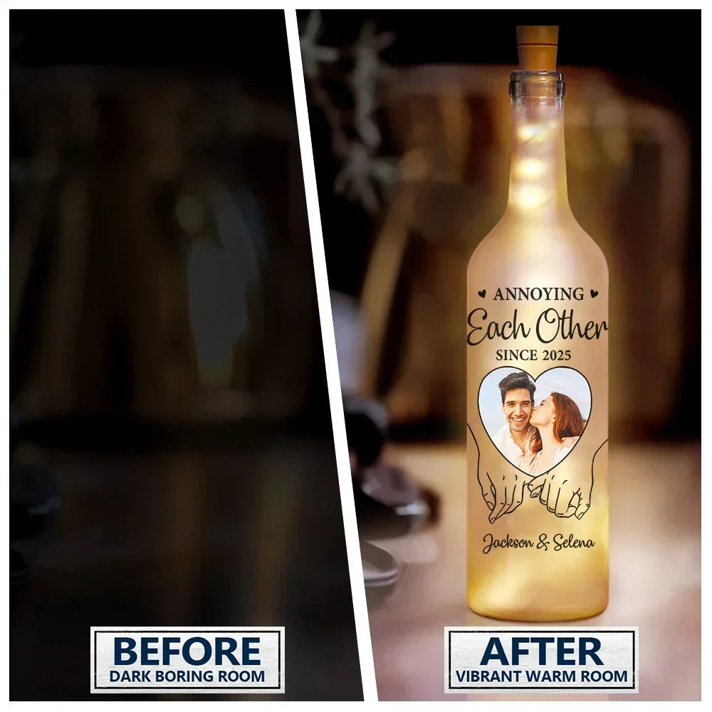 You & Me We Got This - Personalized Custom Couple Photo Bottle Light
