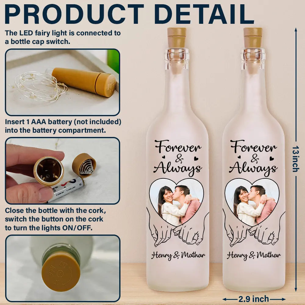 You & Me We Got This - Personalized Custom Couple Photo Bottle Light