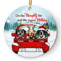 Personalized Naughty Dog Christmas Ornament for Dog Lovers: "We Regret Nothing" Keepsake