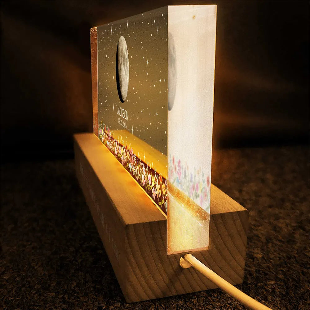 “The Day You Became My Mom” - Personalized Moon Phase LED Light