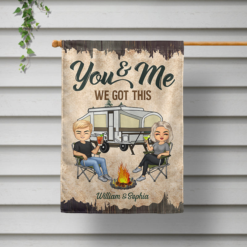 Heartfelt Personalized Couple Camping Flag - Making Memories One Campsite at a Time