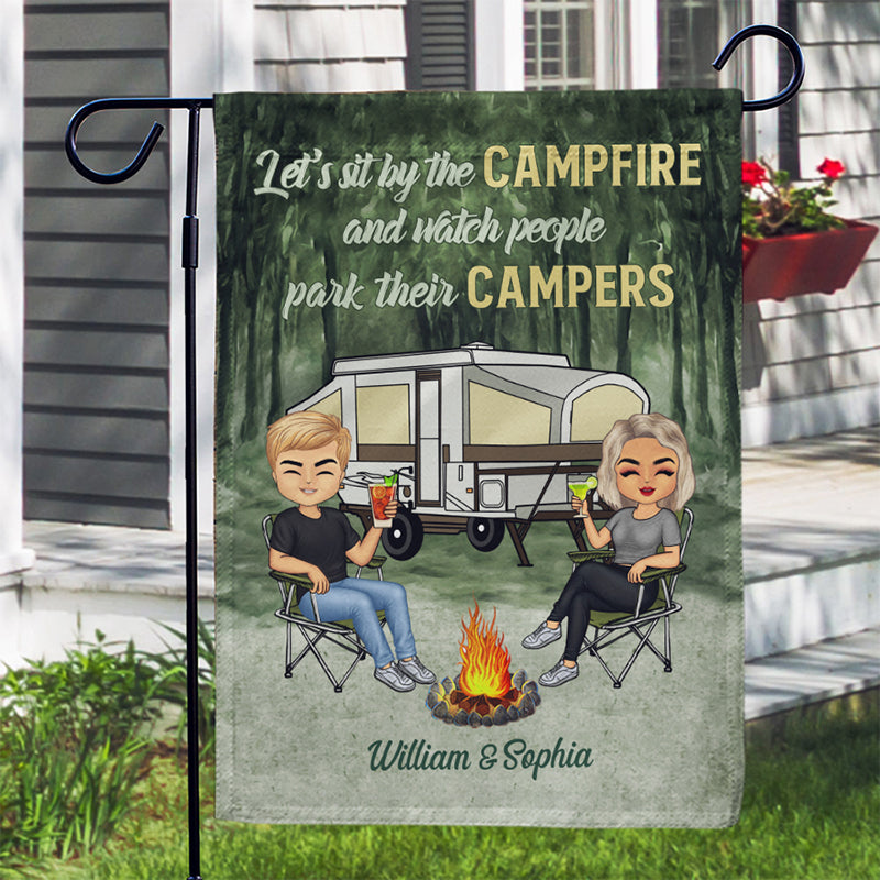 Heartfelt Personalized Couple Camping Flag - Making Memories One Campsite at a Time