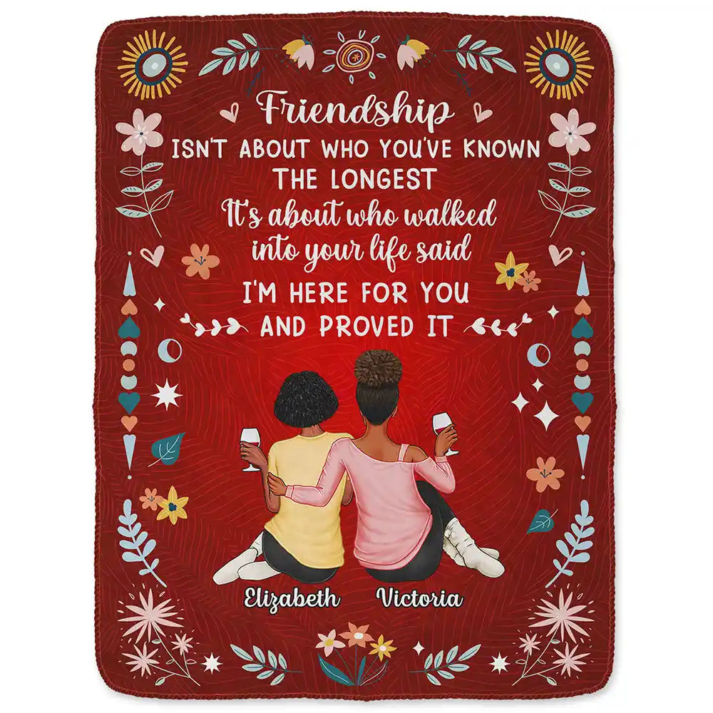 Personalized 'I'm Here For You' Friendship Blanket for Besties