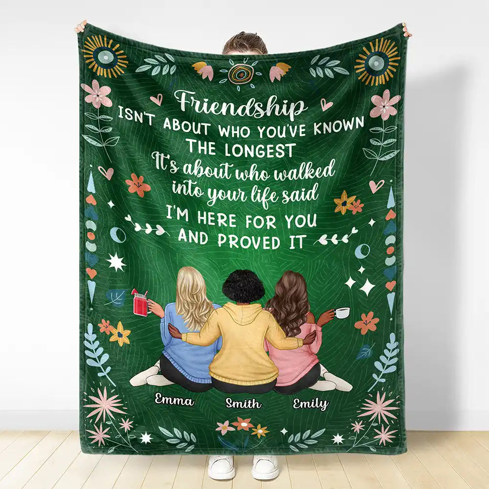 Personalized 'I'm Here For You' Friendship Blanket for Besties
