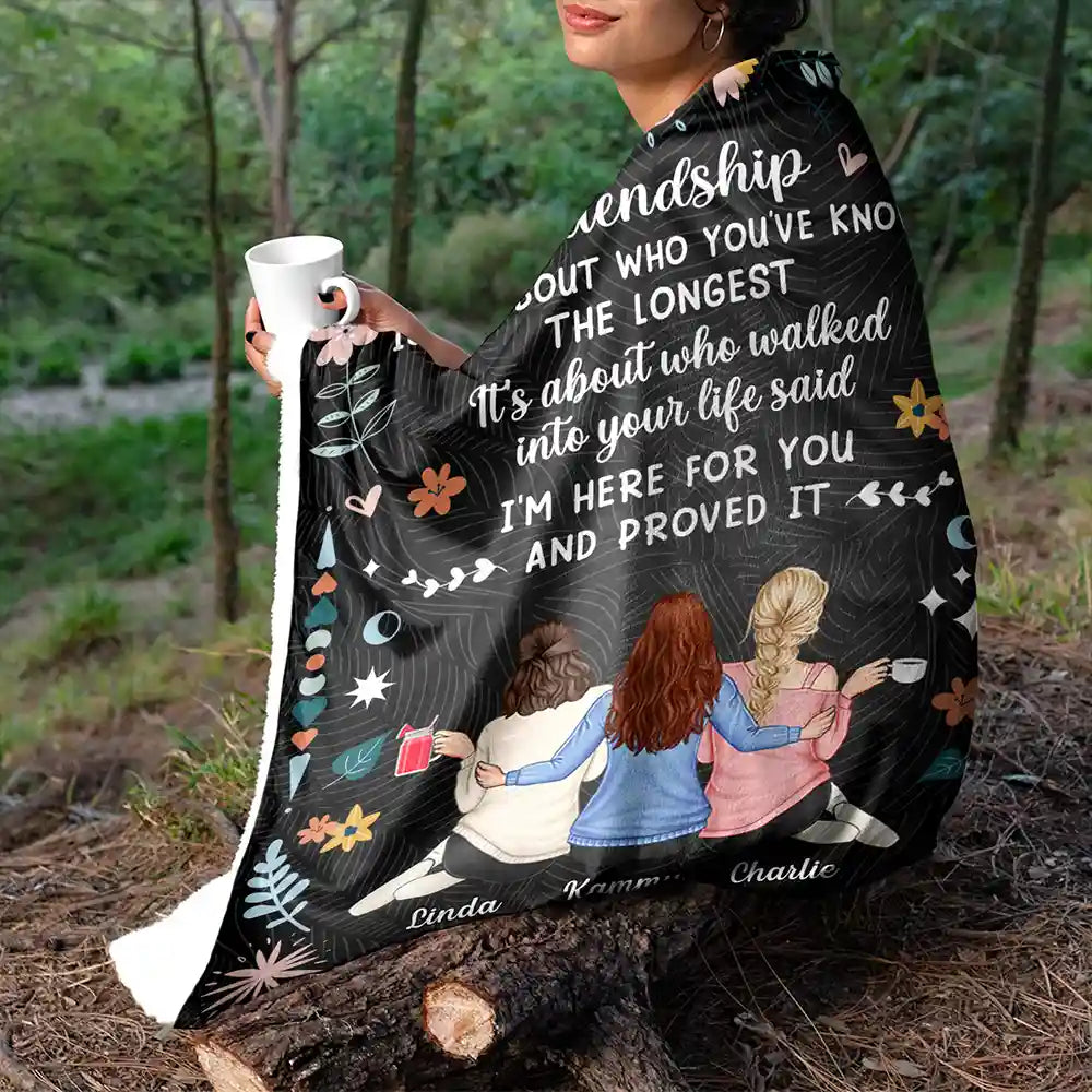 Personalized 'I'm Here For You' Friendship Blanket for Besties