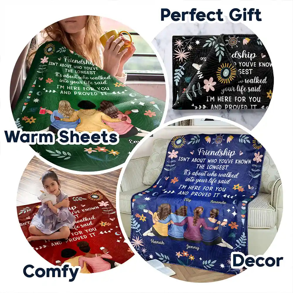 Personalized 'I'm Here For You' Friendship Blanket for Besties