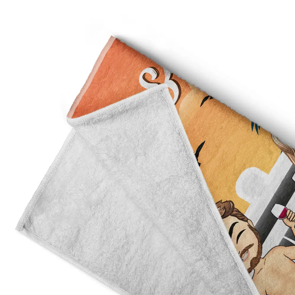 Heartfelt Personalized "Cruising Partners For Life" Beach Towel for Couples