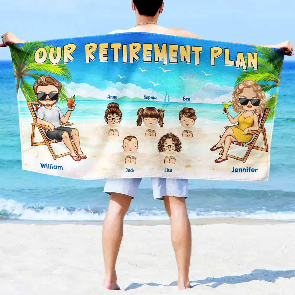 Retirement Plan - Personalized Beach Towel