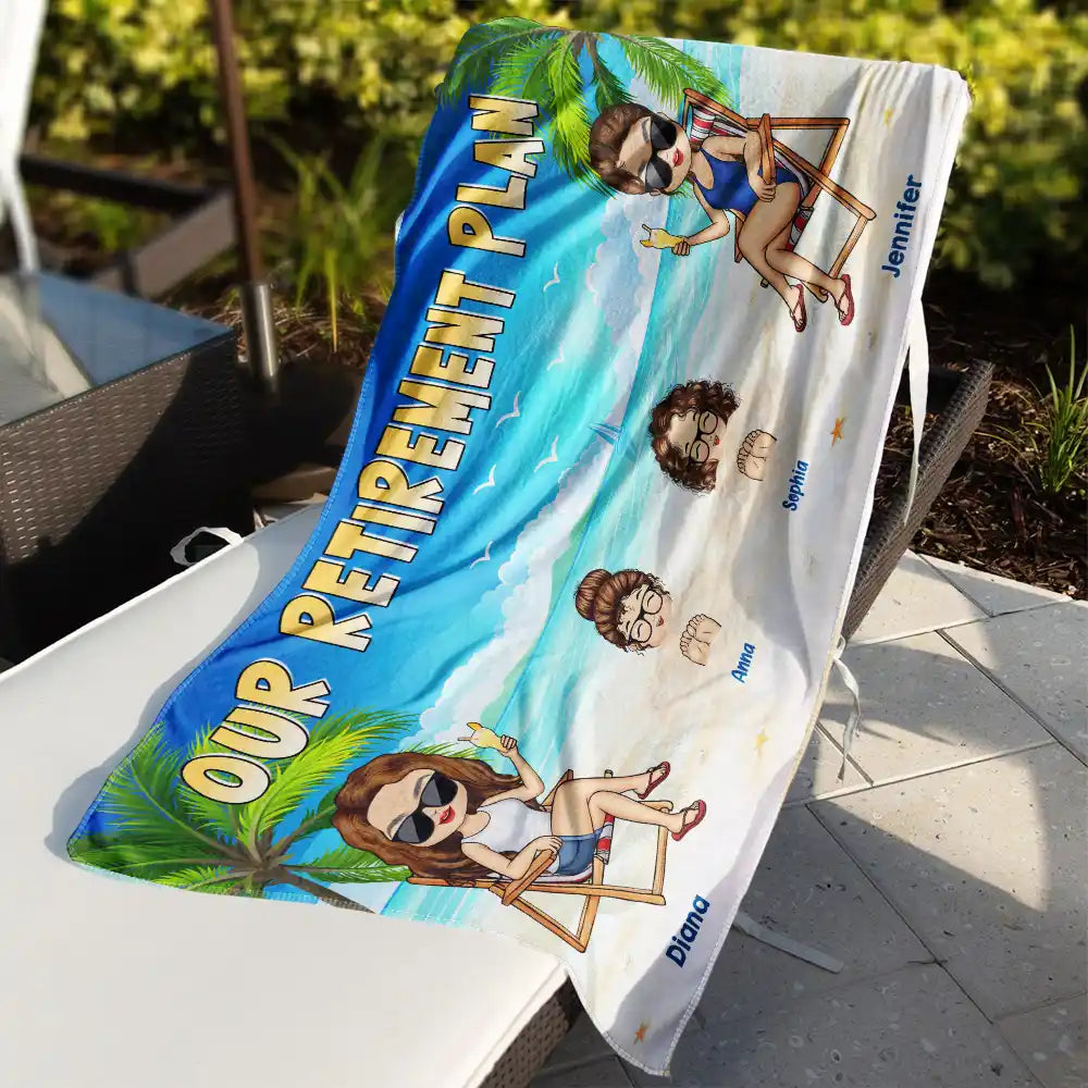 Retirement Plan - Personalized Beach Towel