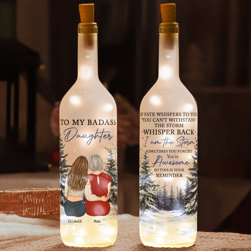 Personalised "I Am The Storm" Bottle Light - Custom Gift For Daughter