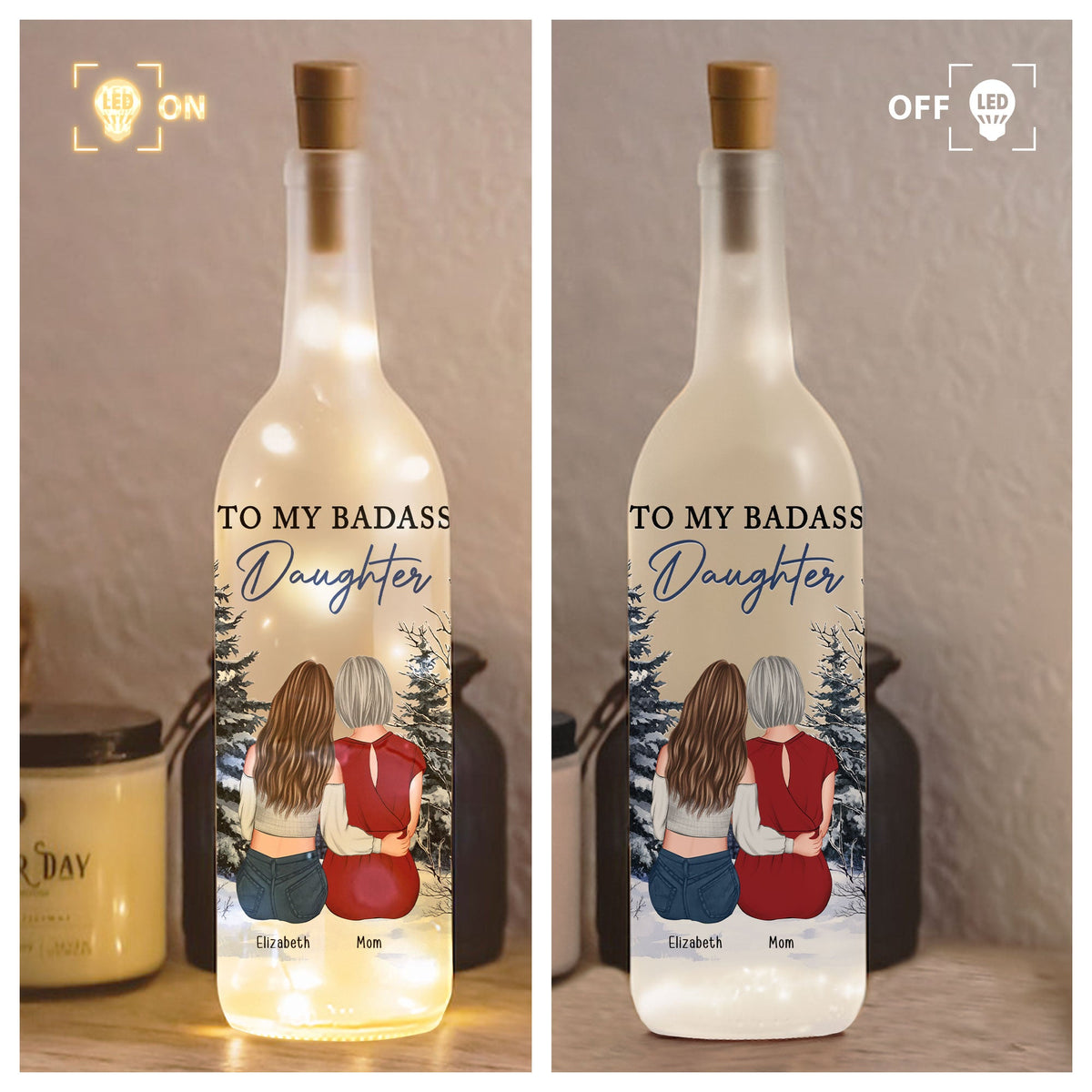 Personalised "I Am The Storm" Bottle Light - Custom Gift For Daughter