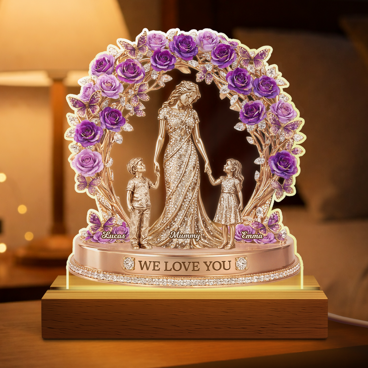 We Love You - Personalised Night Light for Mum